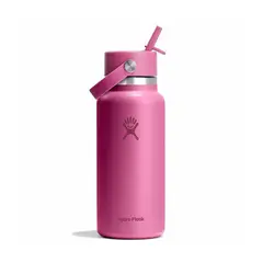 HYDRO FLASK - Botella Boca Ancha Con Bombilla 943Ml Rosado Hydroflask