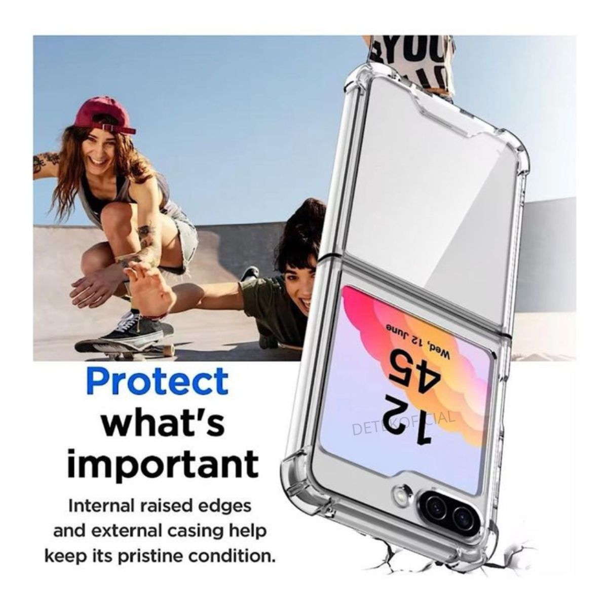 GENERICO - Carcasa Transparente Reforzado Para Samsung Galaxy Z Flip 7 Fe