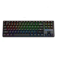 CRUSEC - Teclado Gamer SK16 QWERTY Con Luz RGB 87 Teclas Mecanico