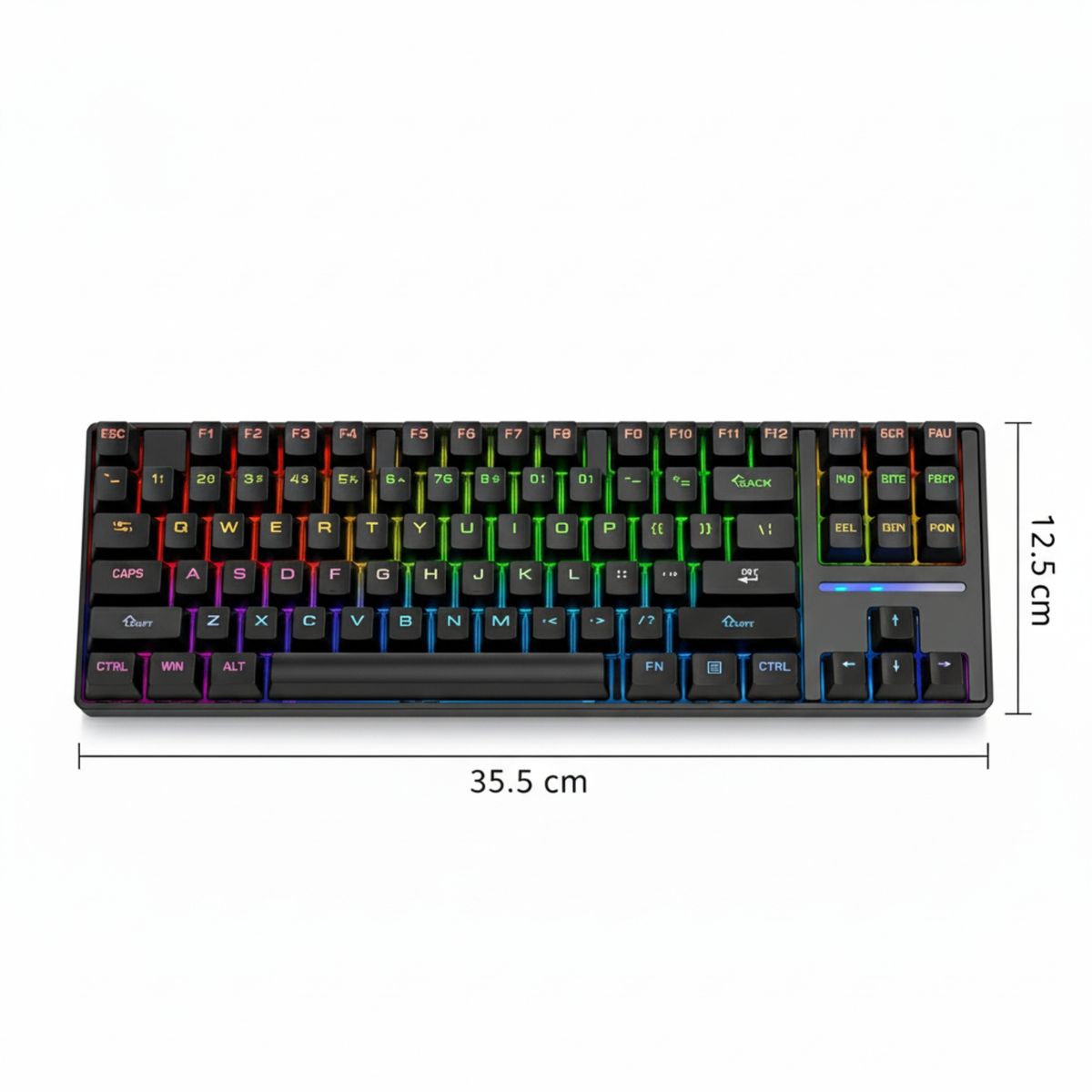 CRUSEC - Teclado Gamer SK16 QWERTY Con Luz RGB 87 Teclas Mecanico