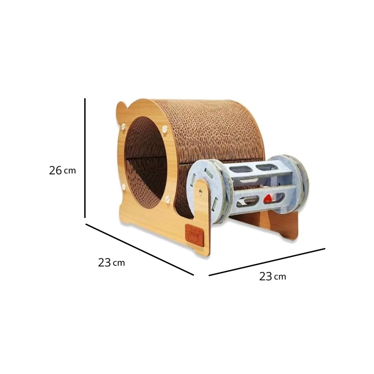 SUKEA - Rascador Para Gatos Con Forma De Rueda Y Túnel Madera