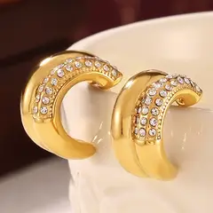LUX JOYAS - Aros Baño Oro Amarillo 18k Destellos De Luz