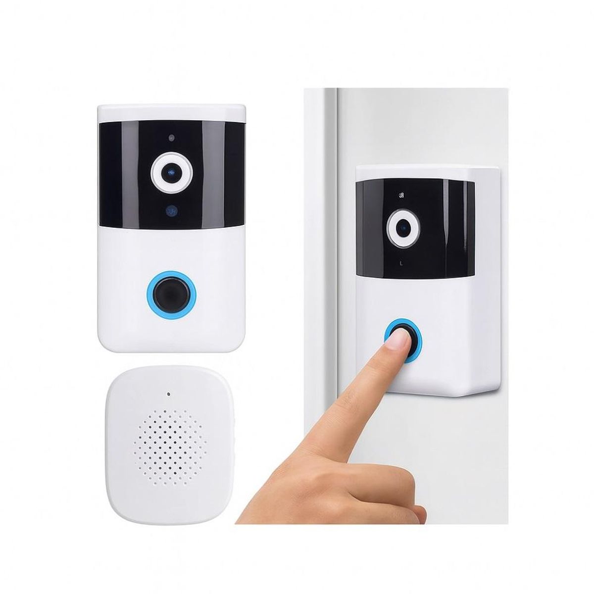 GENERICO - Timbre Puerta inalámbrico Wifi con cámara Visión Nocturna Hd