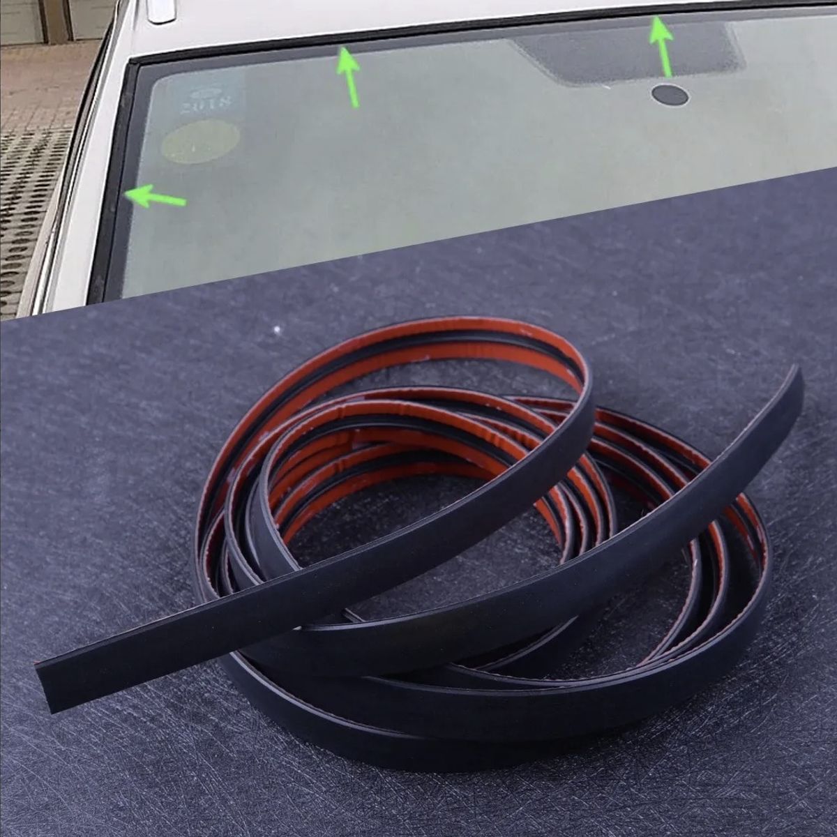 GENERICO - Sello Goma Caucho Parabrisas Trasero Adhesivo 3m 300x15cm