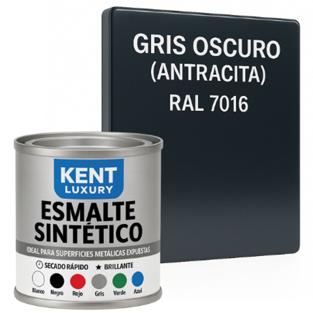 KENT - ESMALTE SINTETICO 1-16 Galón GRIS OSCURO