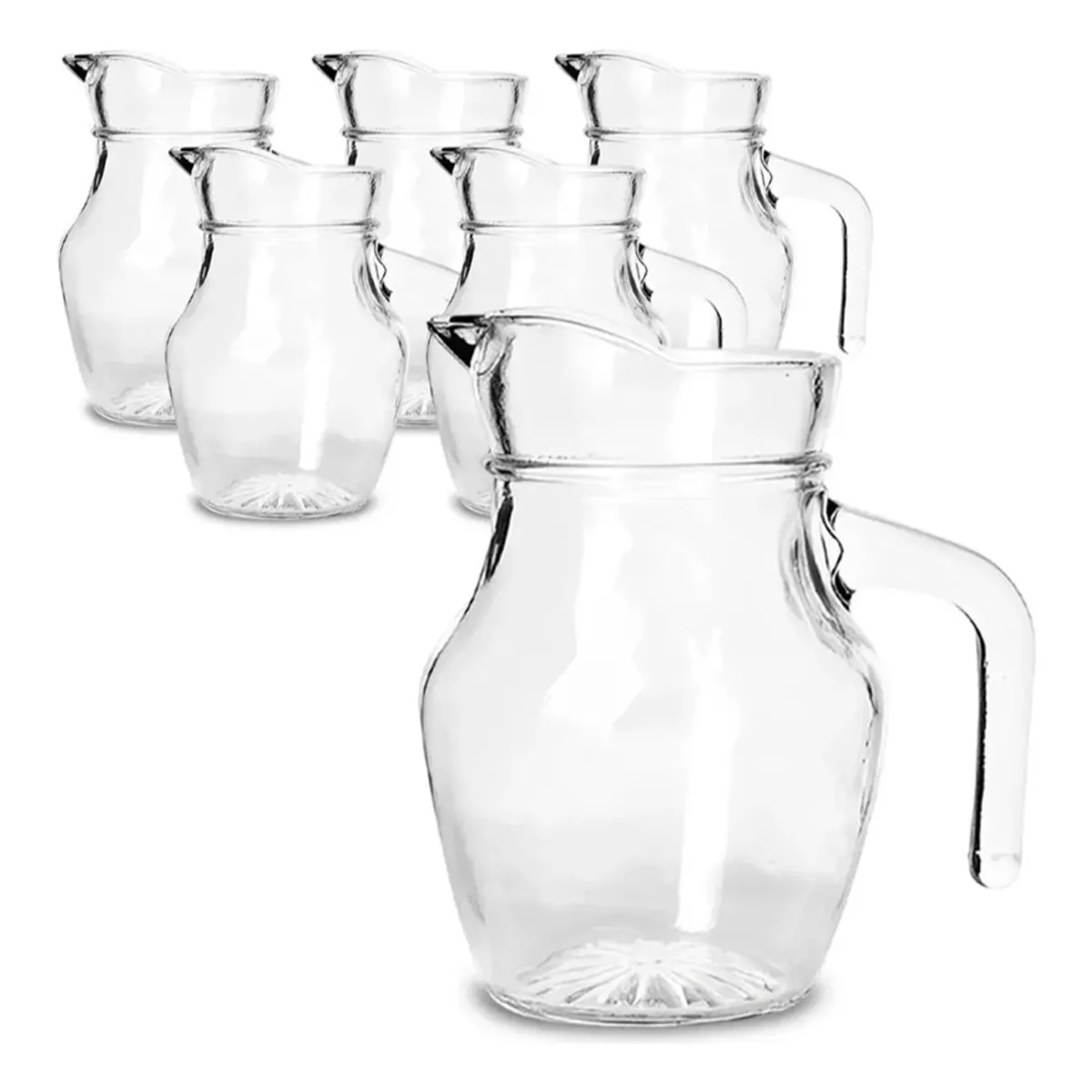 GENERICO - Pack de 6 Jarros Lorito 500 Ml De Vidrio Transparente