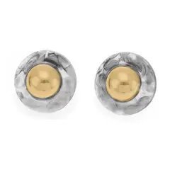 LUX JOYAS - Aros Baño Oro Amarillo 18k Resina Acuarela Negra