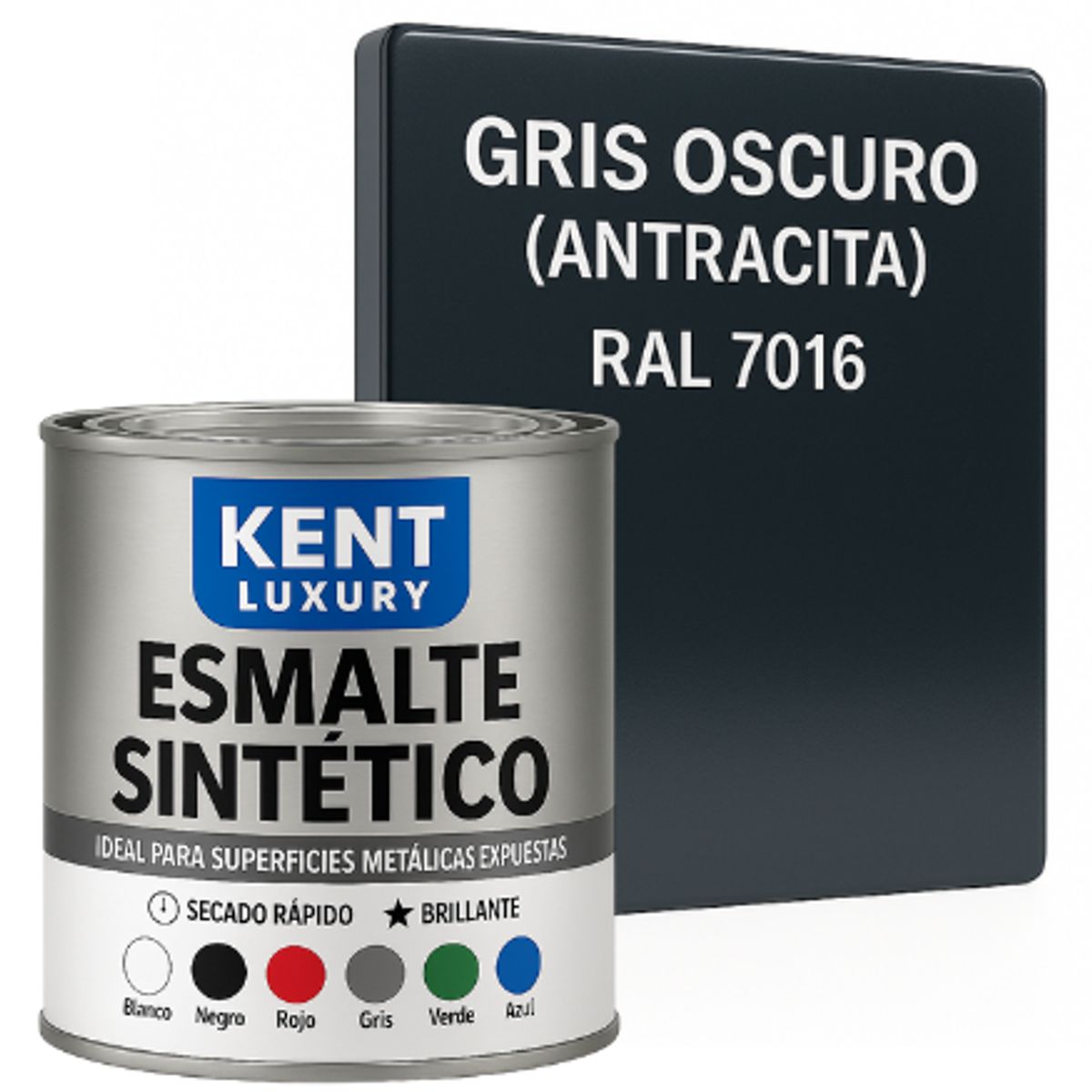 KENT - ESMALTE SINTETICO 1-4 GALÓN GRIS OSCURO