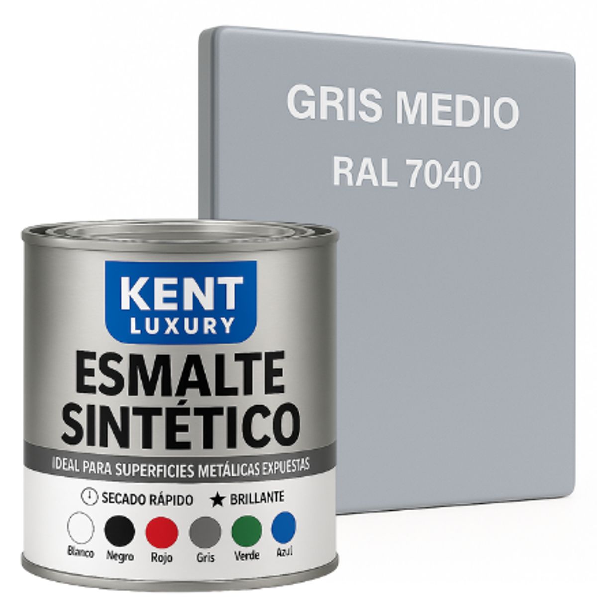 ESMALTE SINTETICO 1-4 GALÓN GRIS MEDIO, marca KENT - Foto Principal