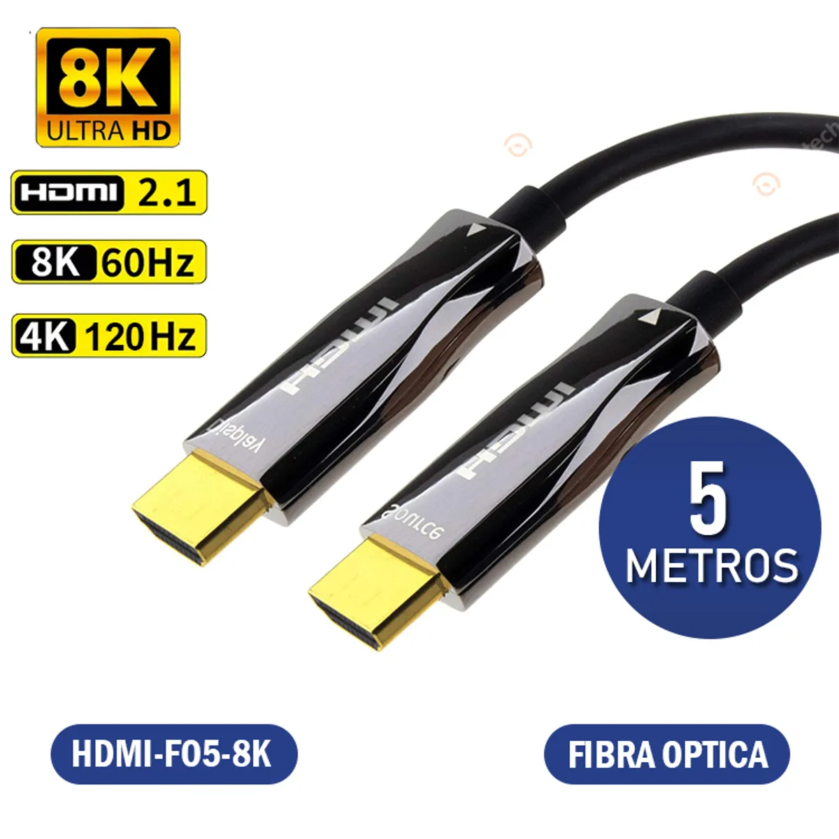 GENERICO - Cable HDMI 2.1 FIBRA OPTICA 48Gbps 8K@60Hz , 5 METROS