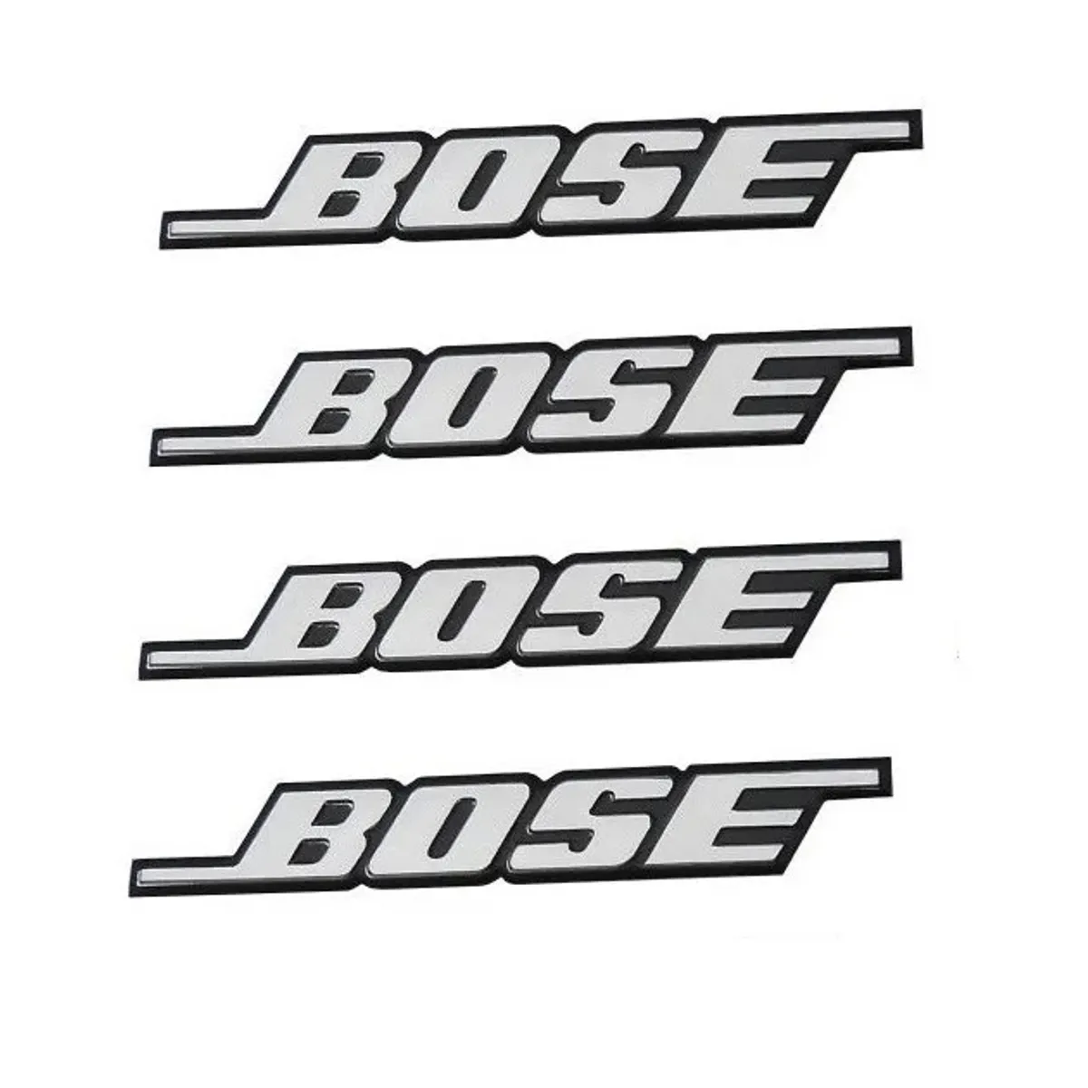 GENERICO - Set 4 Emblemas Logos Compatible Bose Adhesivo Auto Parlantes