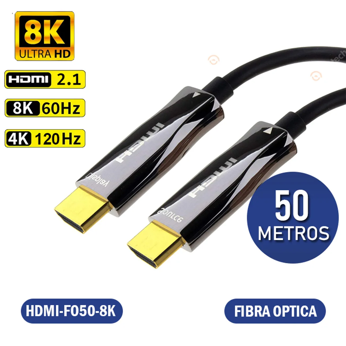 GENERICO - Cable HDMI 2.1 FIBRA OPTICA 48Gbps 8K@60Hz , 50 METROS