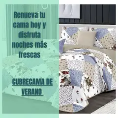 GENERICO - Cubrecama Tela Quilt De Verano 2 Plazas Diseño Estampado