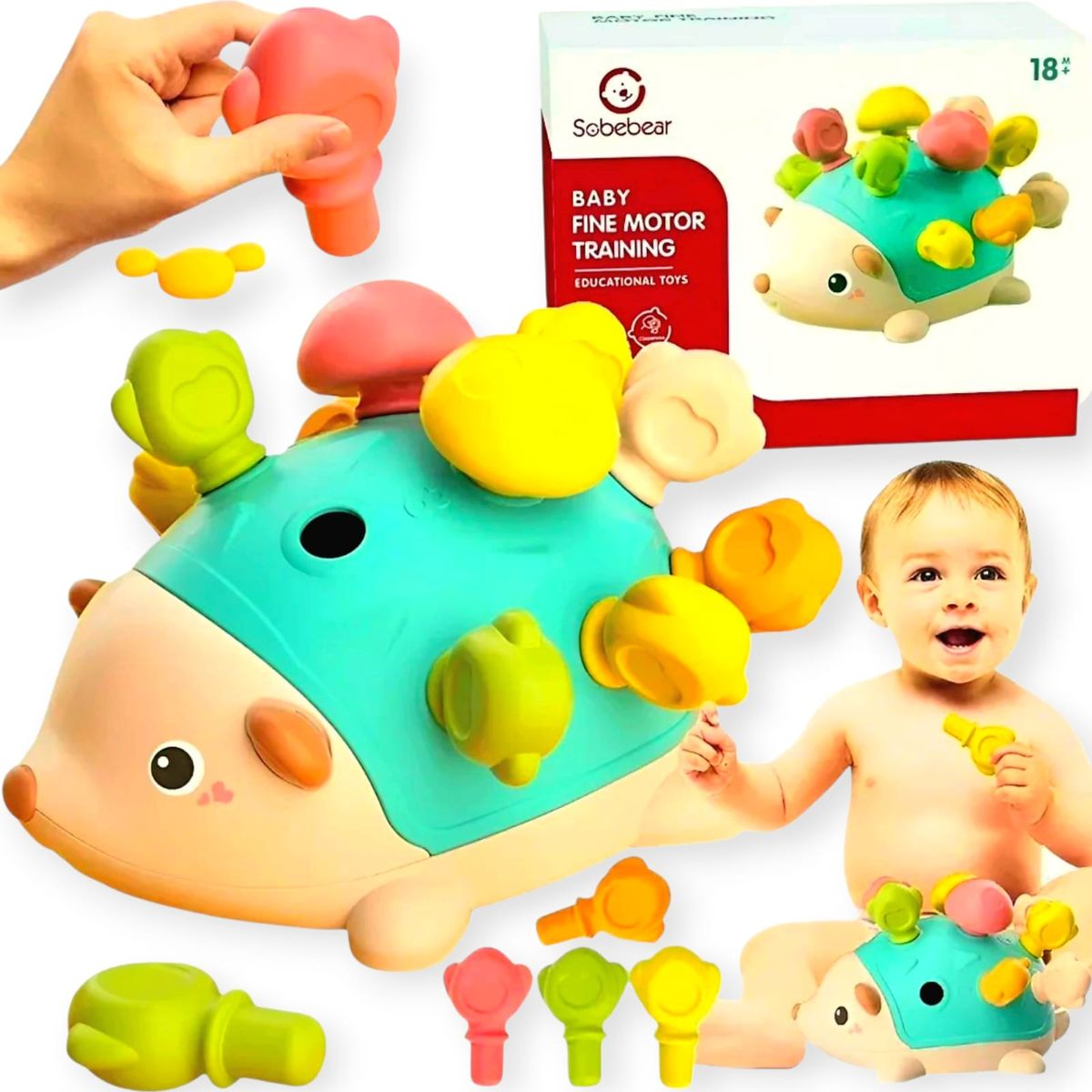 GENERICO - Juego Didáctico Montessori Erizo Encajes