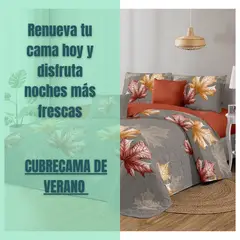 GENERICO - Cubrecama Tela Quilt De Verano 2 Plazas Diseño Estampado