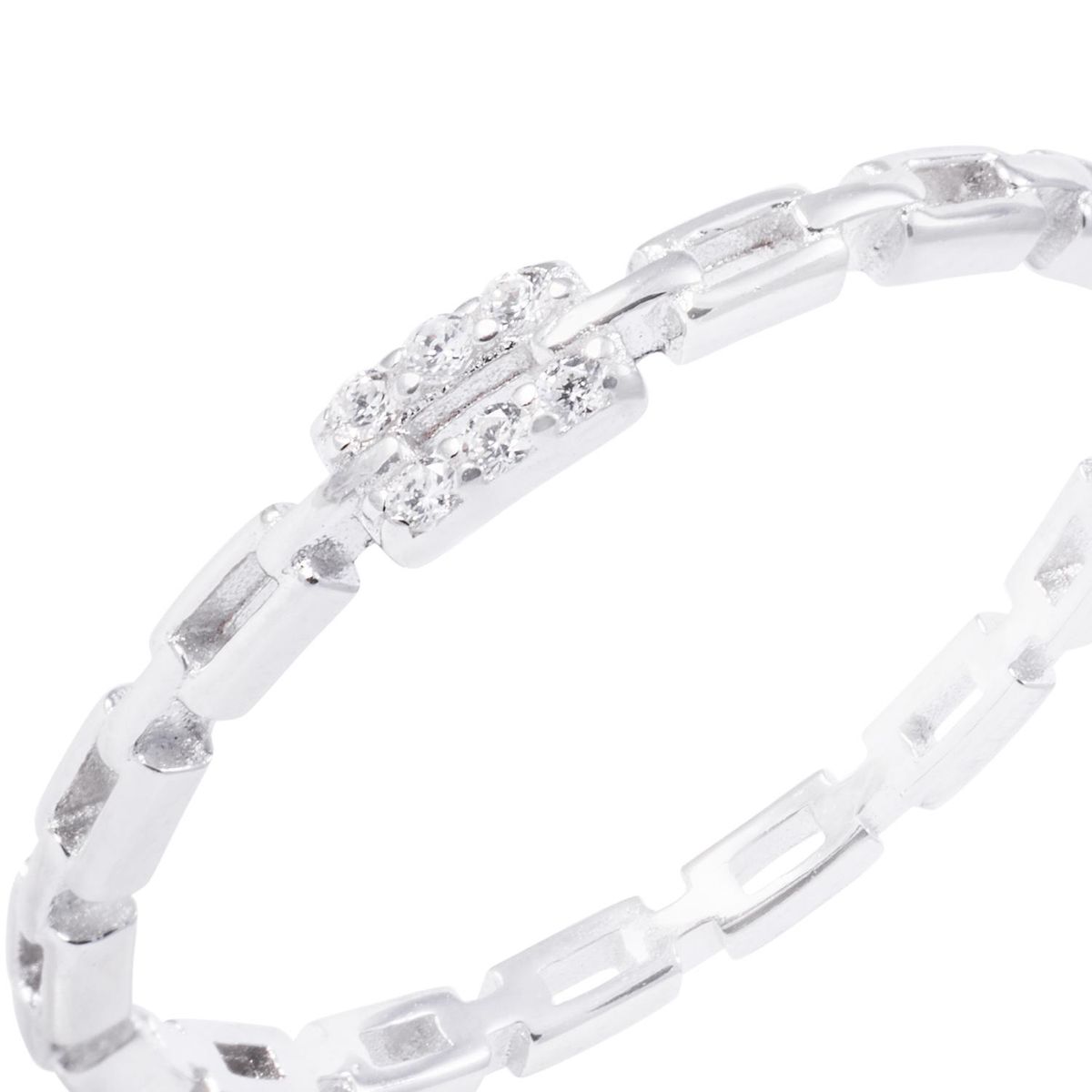 JB JOYAS BARON - Anillo de Plata Esterlina Cadena con Circonita