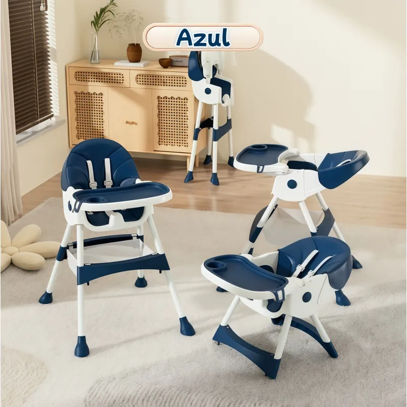 OASIS - Silla De Comer Reclinable Plegable Baby Azul