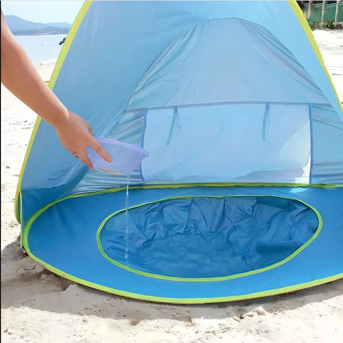 GENERICO - Carpa Plegable Para Bebés Con Piscina Y Protección UV Azul