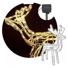 ANGELES DEL HOGAR - Reno Navideno Luz Led Solar Decorativo 90cm