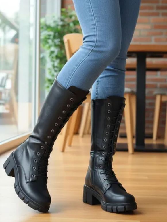 Botas Mujer  con Plataforma M490 Negro 35