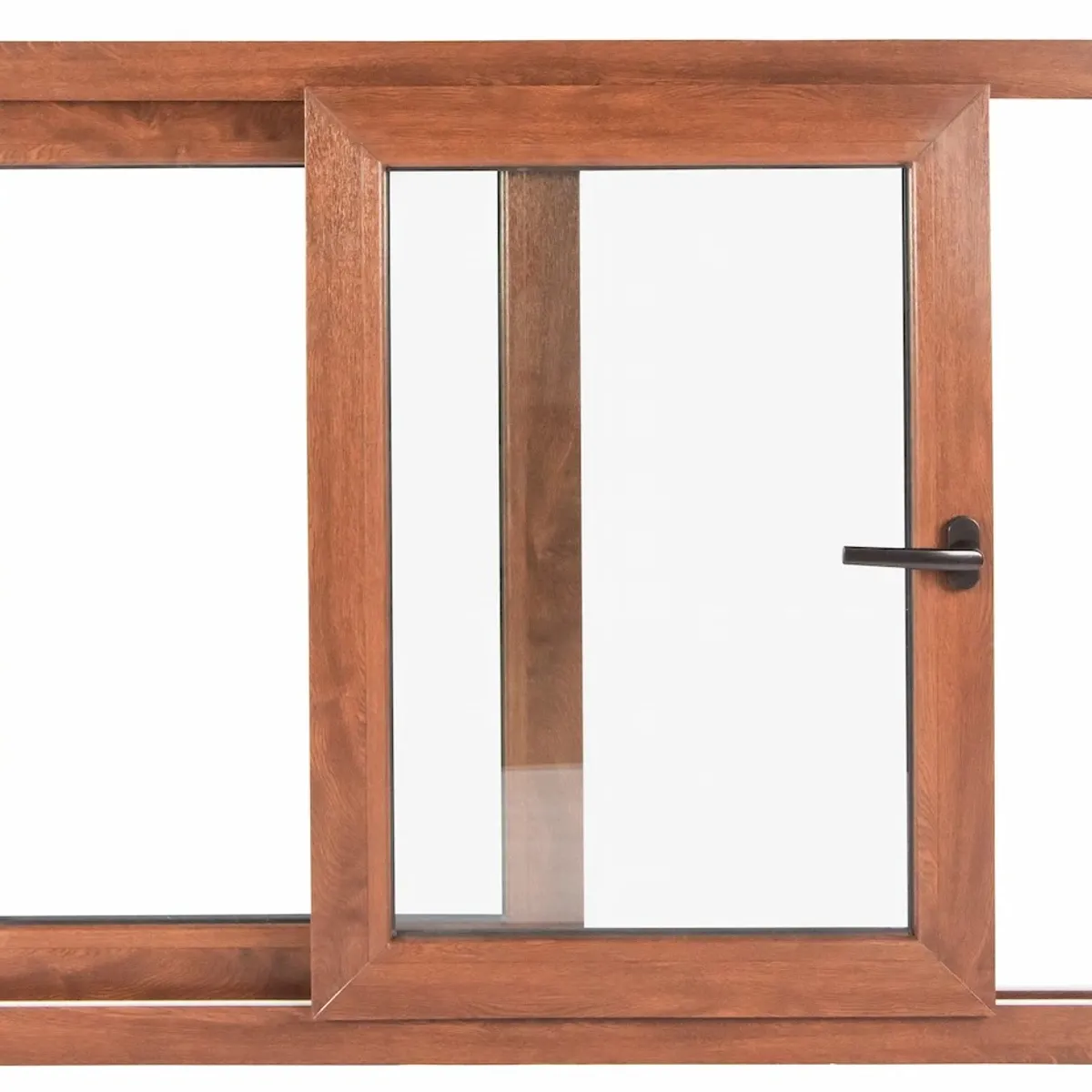 Ventana Corredera 100x100 cm Termopanel PVC Nogal, marca GENERICO - Foto 2