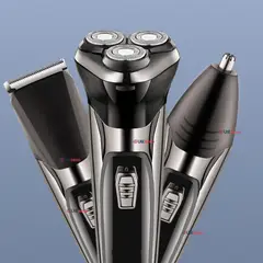 NEW LINE - Máquina de Afeitar 3 en 1 Recargable Inalámbrica USB Color Plateada