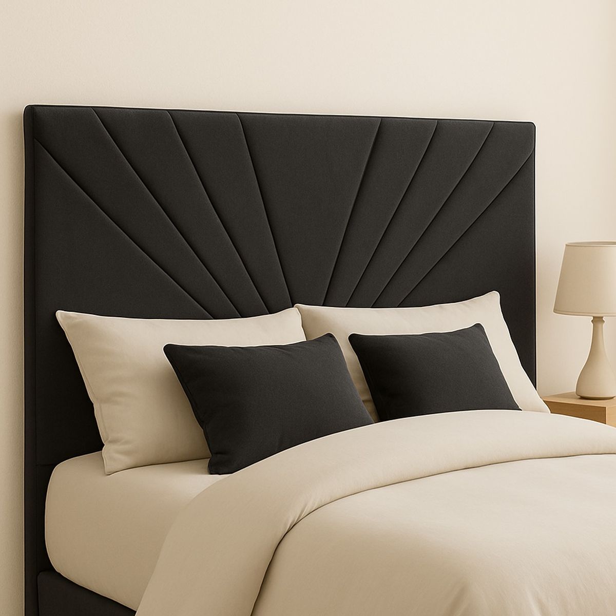 GENERICO - Respaldo De Cama 2 Plazas Negro Siena