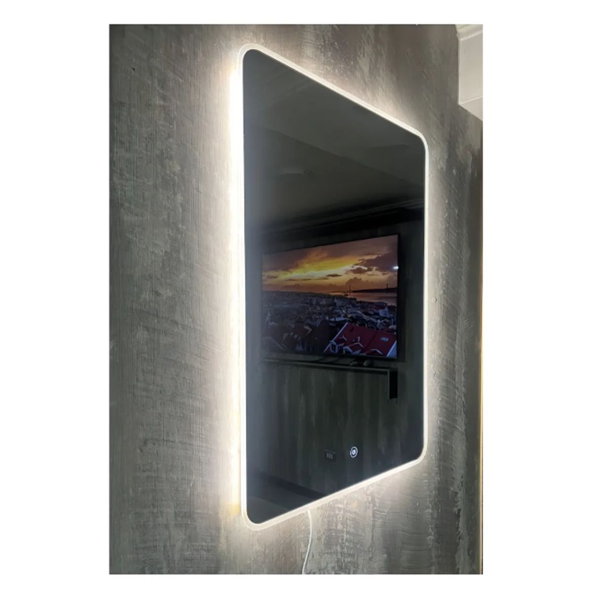 GENERICO - Espejo Rectangular 70cm x 50cm Luz Led One Touch