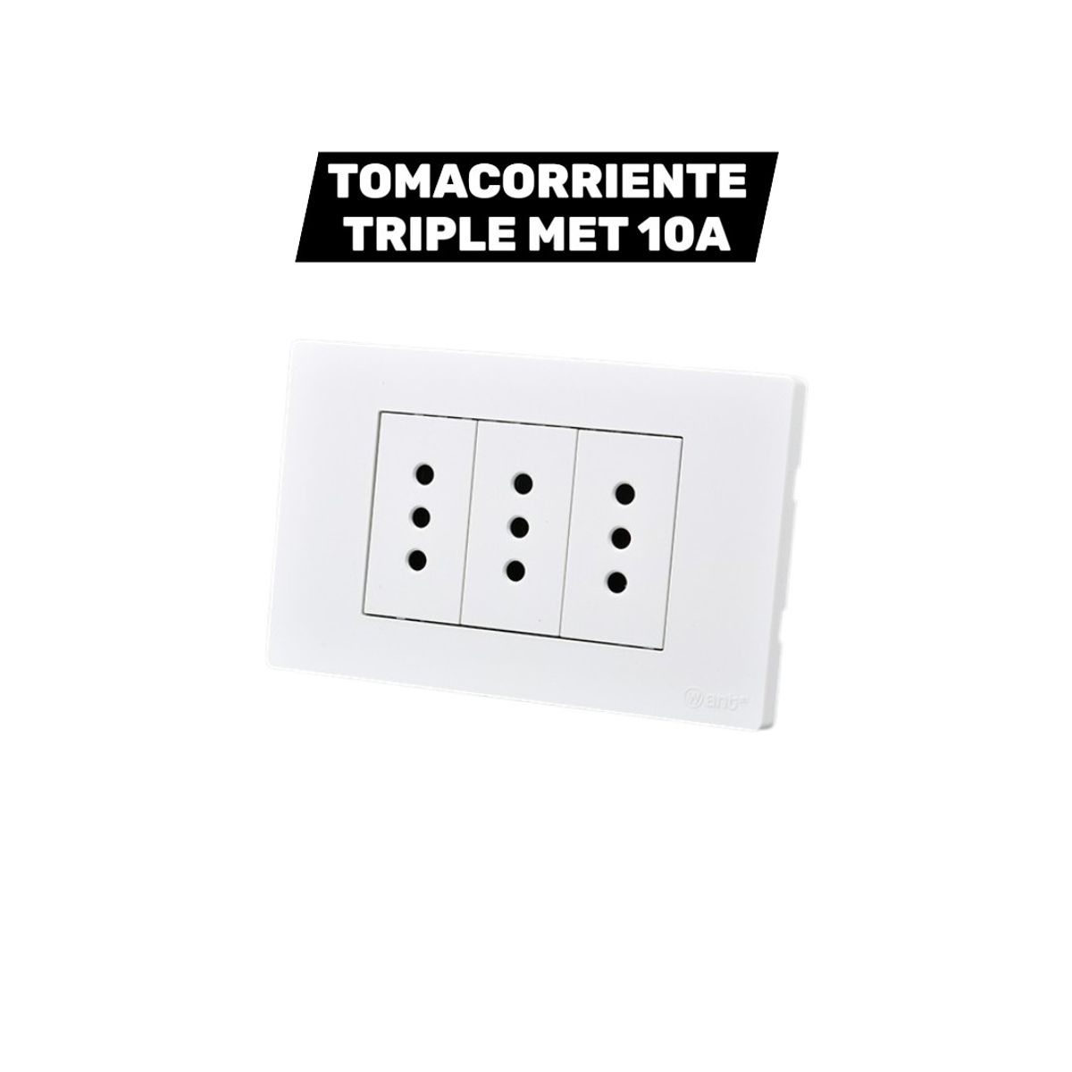 WANT - Pack x5 Tomacorriente Enchufe Triple 10a Certificado SEC Color Blanco