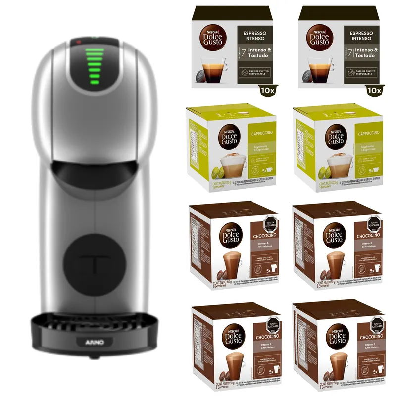 DOLCE GUSTO - Cafetera NESCAFÉ® Dolce Gusto Genio S Plus + 8 cajas capsulas