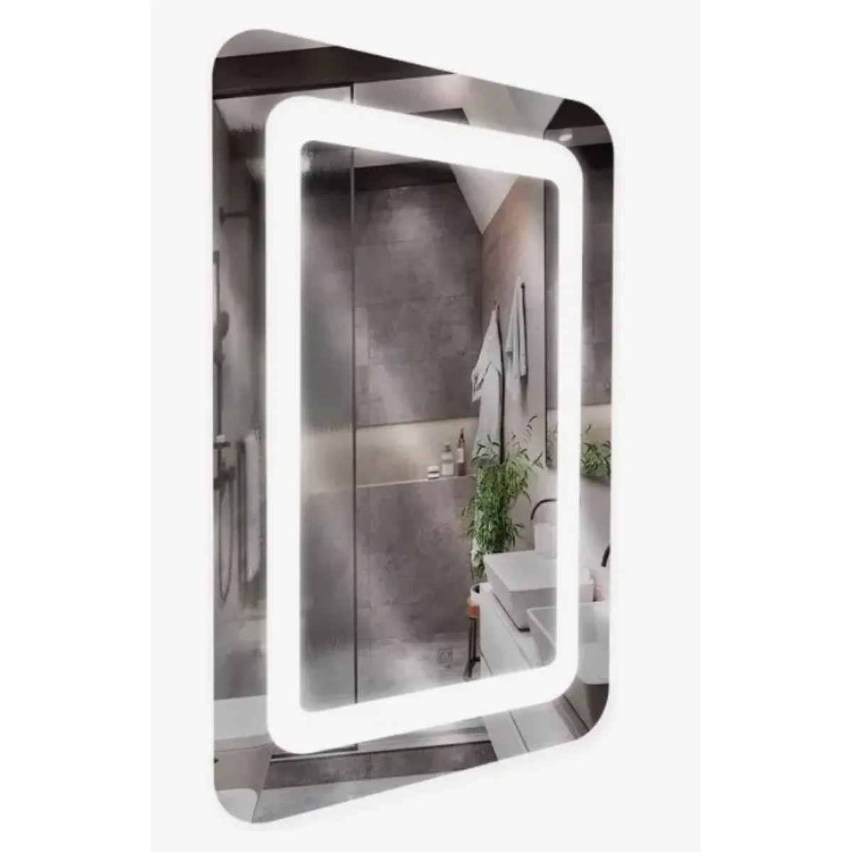 GENERICO - Espejo Rectangular 70cm x 50cm Luz Led One Touch