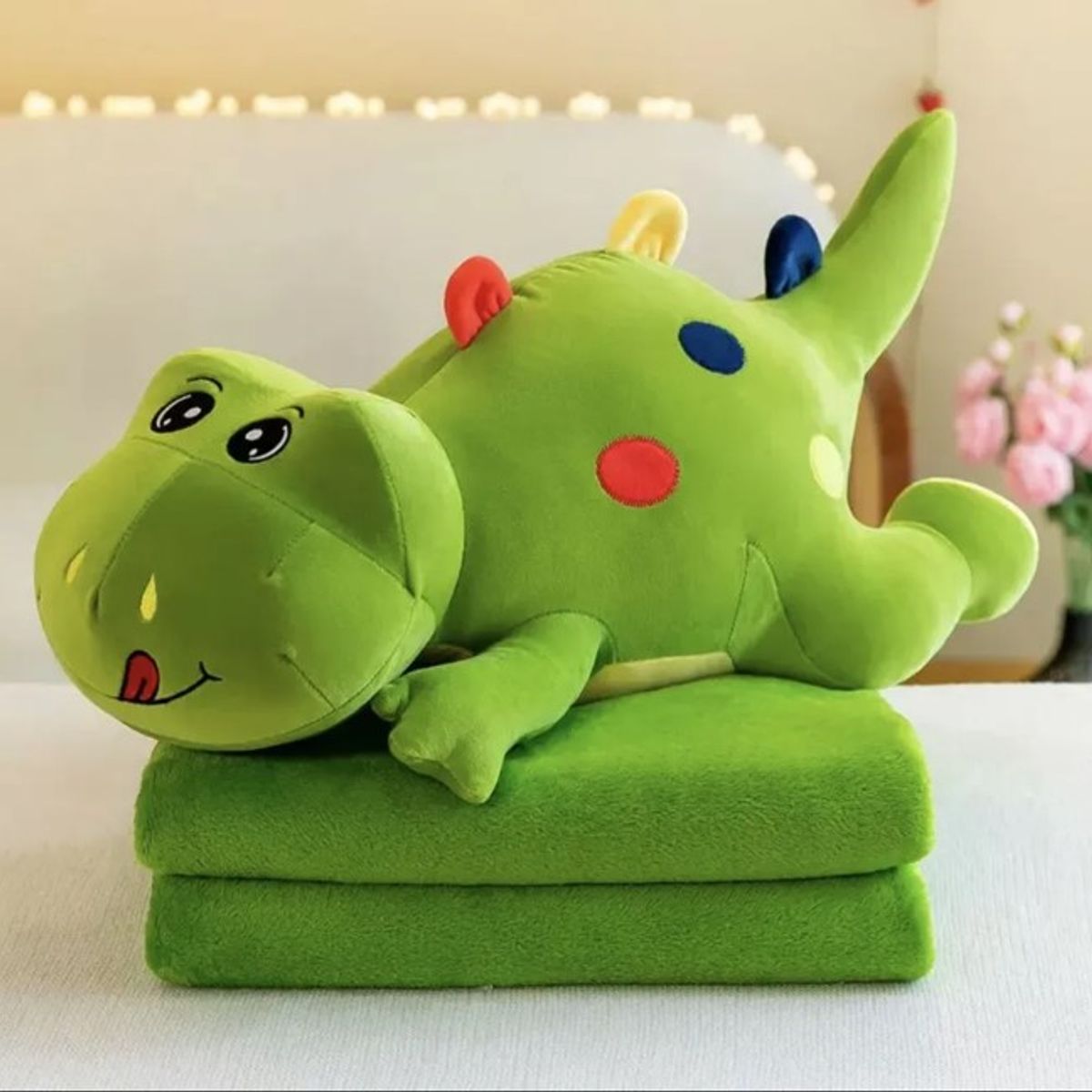 DIANA - PELUCHE 3EN 1 CON DISEÑO COCODRILO VERDE 45CM INCLUYE MANTA