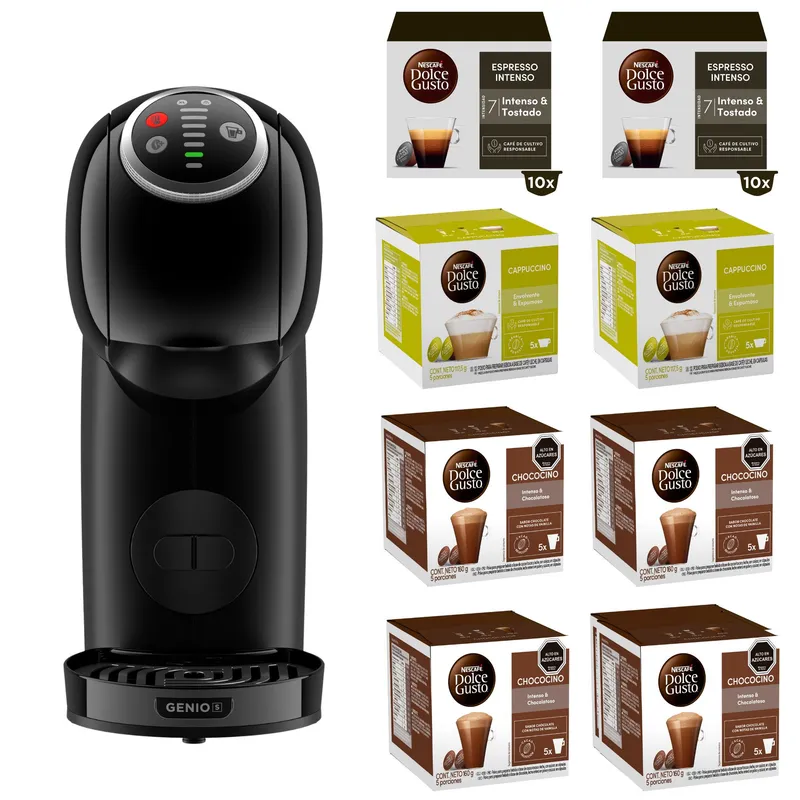 DOLCE GUSTO - Cafetera NESCAFÉ® Dolce Gusto Genio S Touch + 8 cajas capsulas