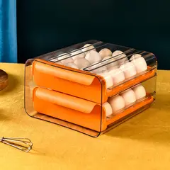 GENERICO - Organizador de huevos doble para 32un Naranjo