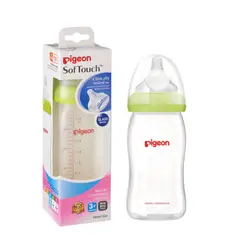 PIGEON - Mamadera Anti-cólicos Softouch Vidrio 240 Ml