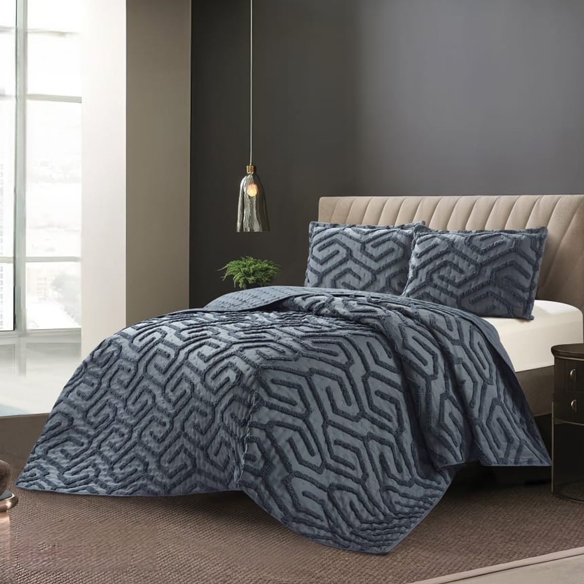 GENERICO - Cobertores Quilts Verano con Bordados en alto relieve técnica Tufting