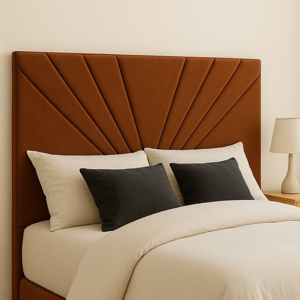 GENERICO - Respaldo De Cama 2 Plazas Cafe Siena Lino