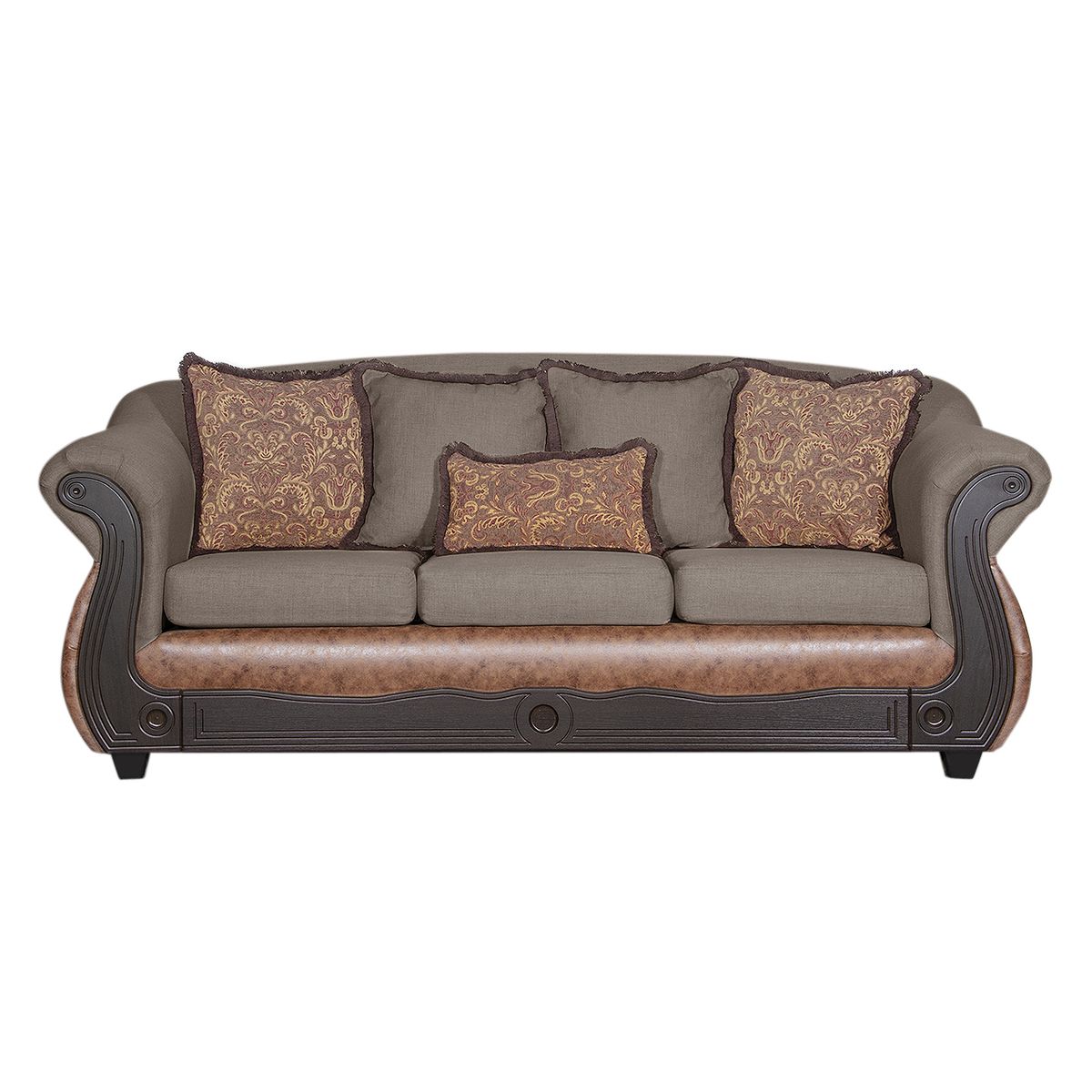 BLACK FACTORY - Sofá 3 Cuerpos Ashly Café Terracota