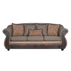 BLACK FACTORY - Sofá 3 Cuerpos Ashly Café Terracota