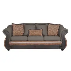 BLACK FACTORY - Sofá 3 Cuerpos Ashly Chocolate Terracota