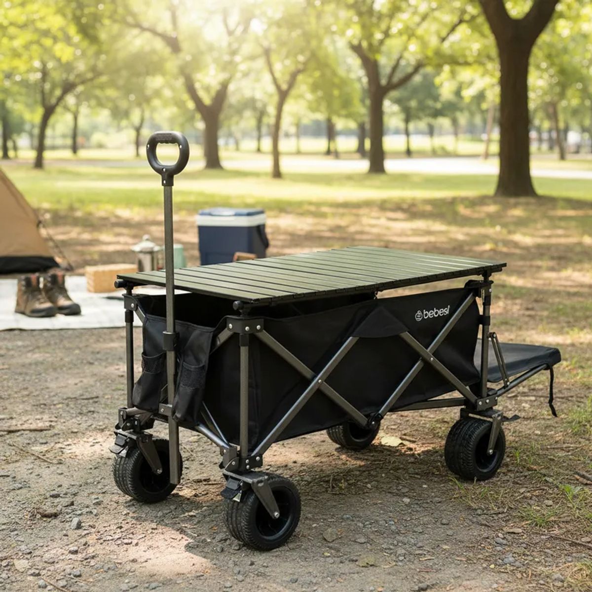 BEBESIT - Carro de Arrastre 3 en 1 Outdoor Negro