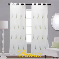 DIANA - CORTINA VISILLO TRANSLUCIDO BORDADO DISEÑO LAVANDA 2 PAÑOS 140X240CM