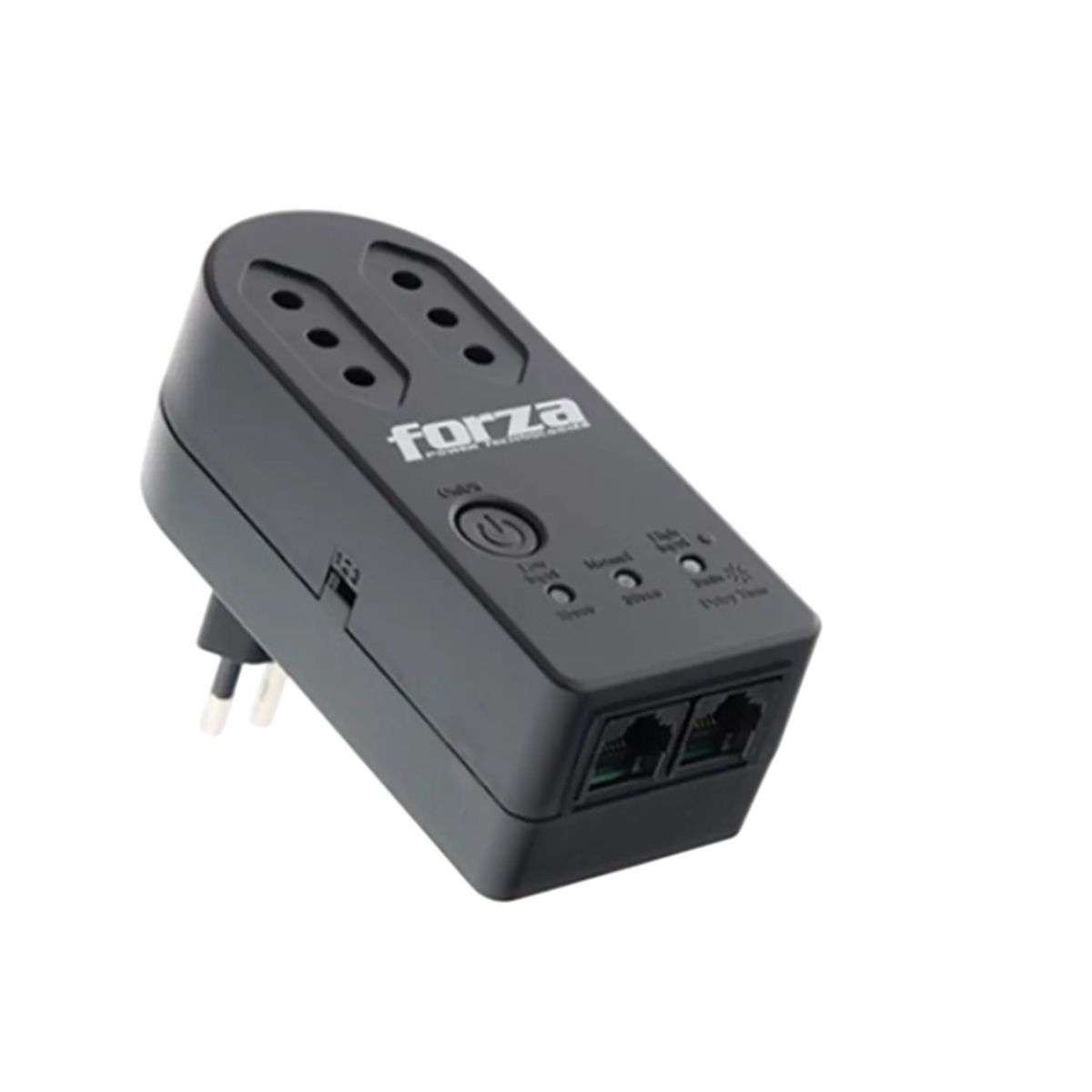 FORZA - Forza FVP-1202N-C Protector Voltaje AC 220V 2 Tomas Corriente Color Negro