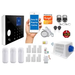 CASA TUYA - Alarma GSM 4gWIFI Google HomeAlexa Sirena 115db20w