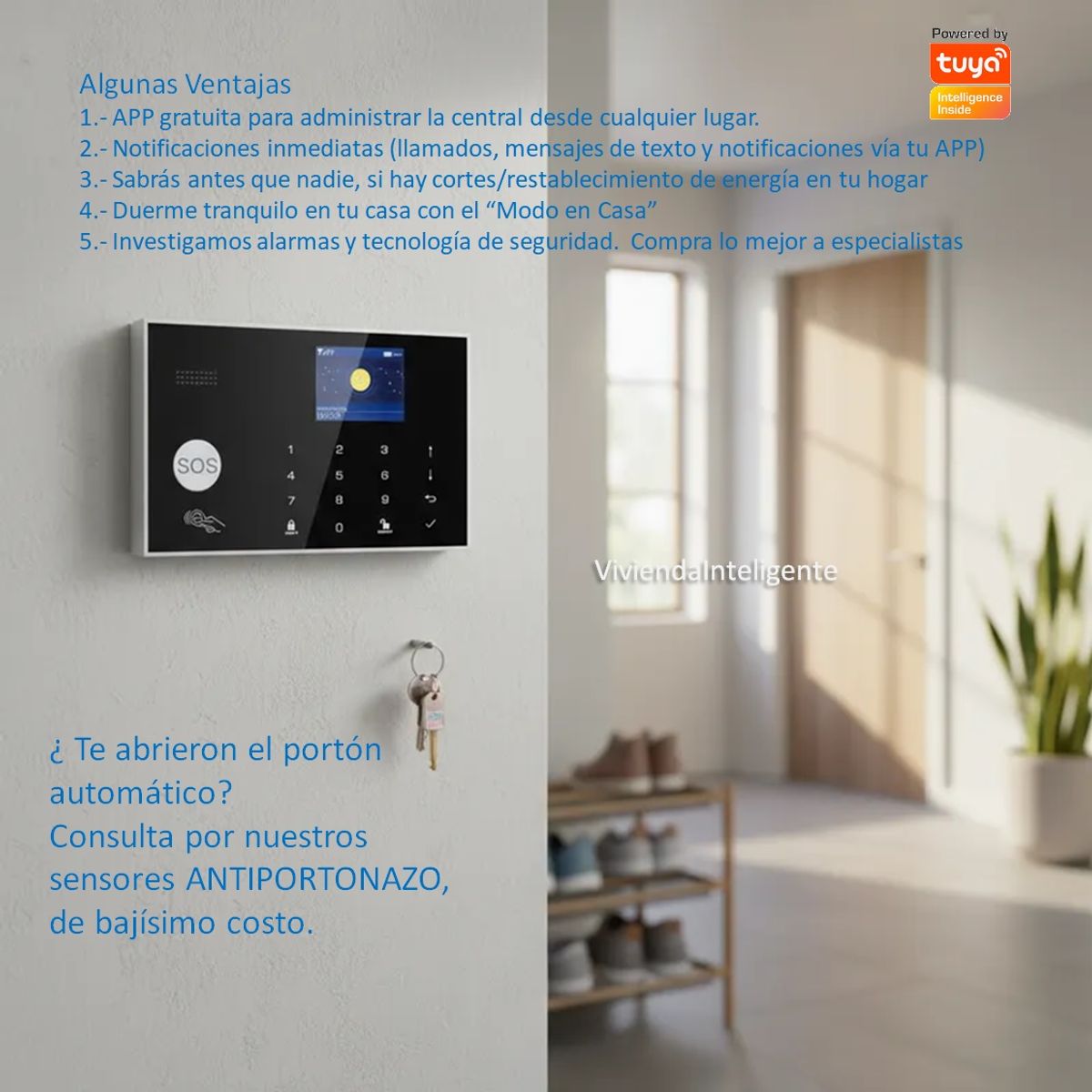 CASA TUYA - Alarma GSM 4gWIFI Google HomeAlexa Sirena 115db20w