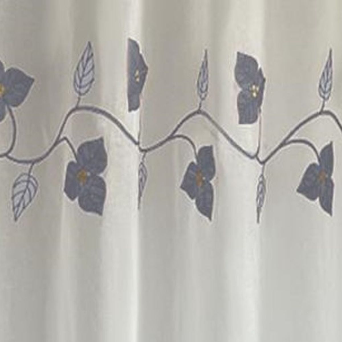 DIANA - CORTINA VISILLO TRANSLUCIDO BORDADO DISEÑO HOJA GRIS 2 PAÑOS 140X240CM