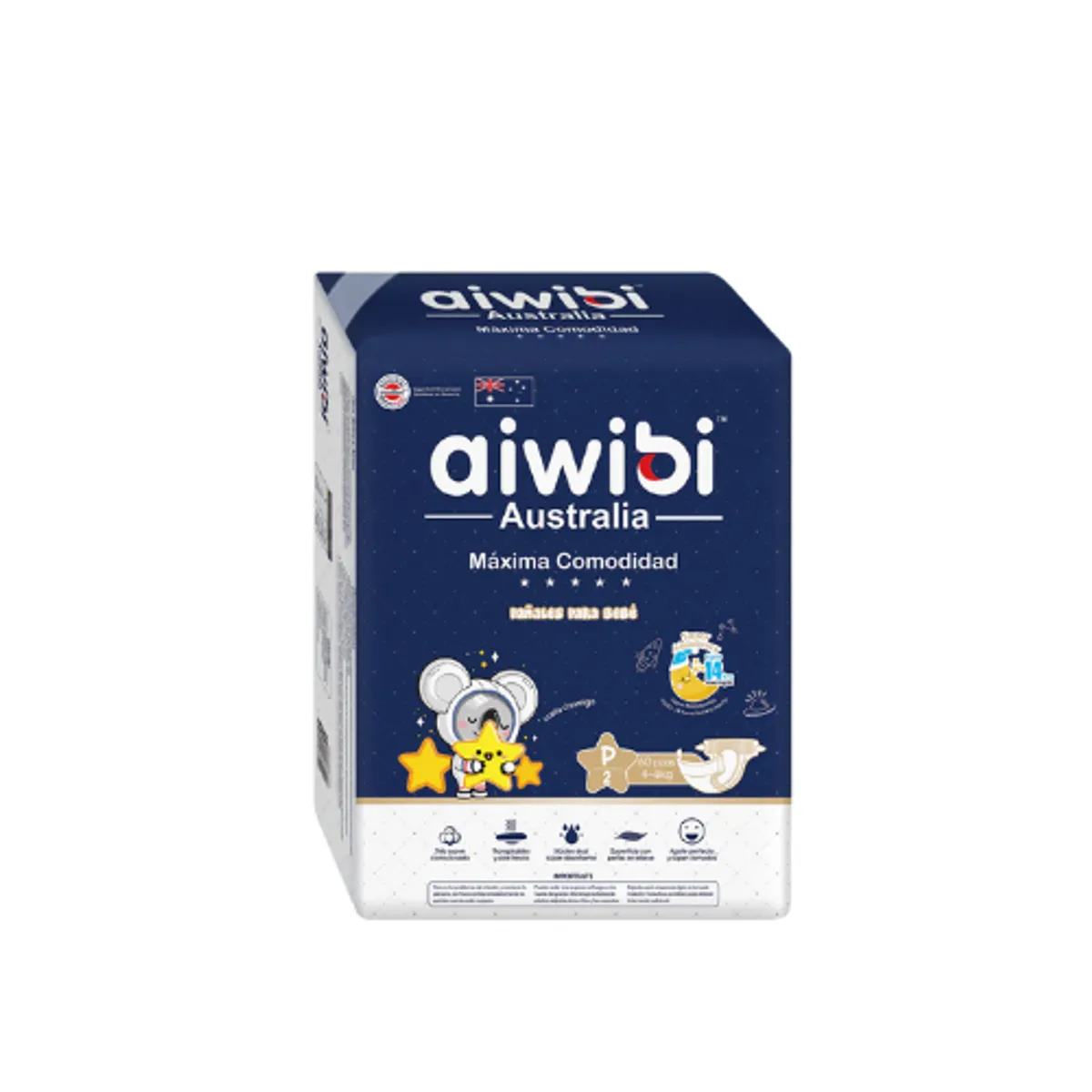 AIWIBI - Pañal Aiwibi Máxima Comodidad P (Dulce Noche) 60