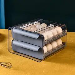GENERICO - Organizador de huevos doble para 32un Gris