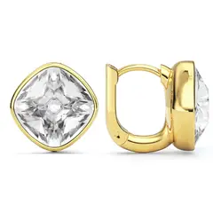 BLOOM CRYSTAL - Aros Cushion 12 mm Cristales Transparentes Baño Oro