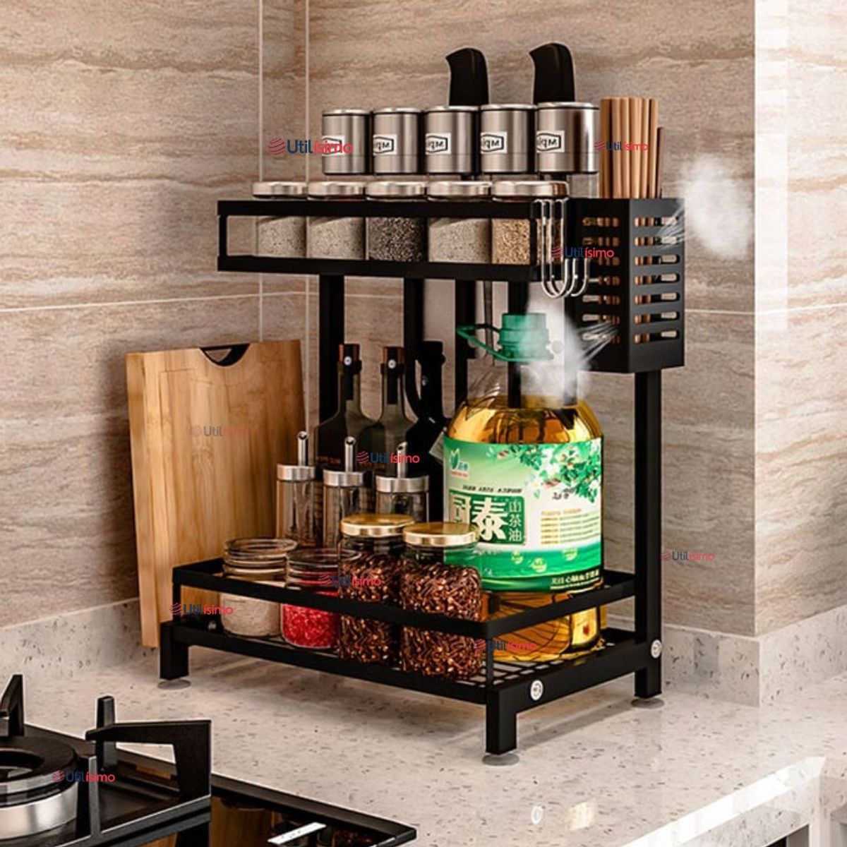 LINE - Estante Organizador Para Especias Cocina Especiero 2 Niveles